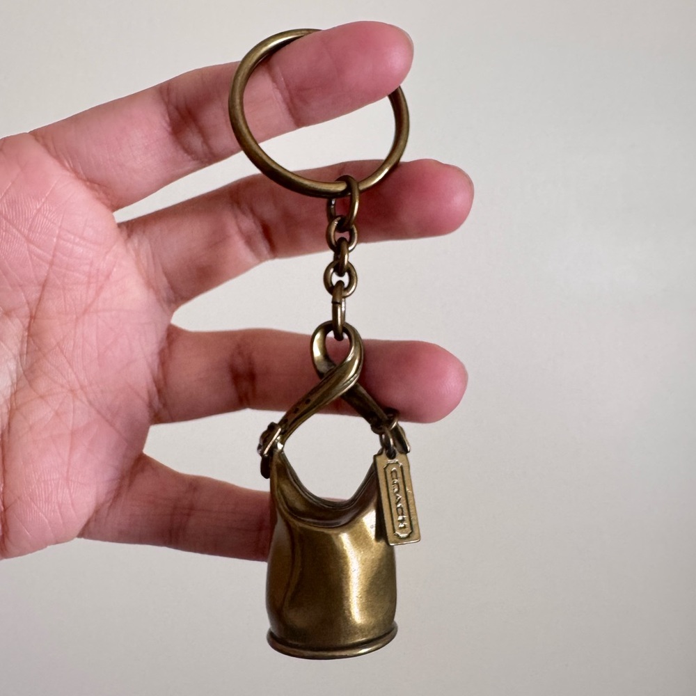 Coach Metallic Gold Mini Purse Keychain